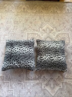Koolaburra Leopard Print Faux Fur Pillows